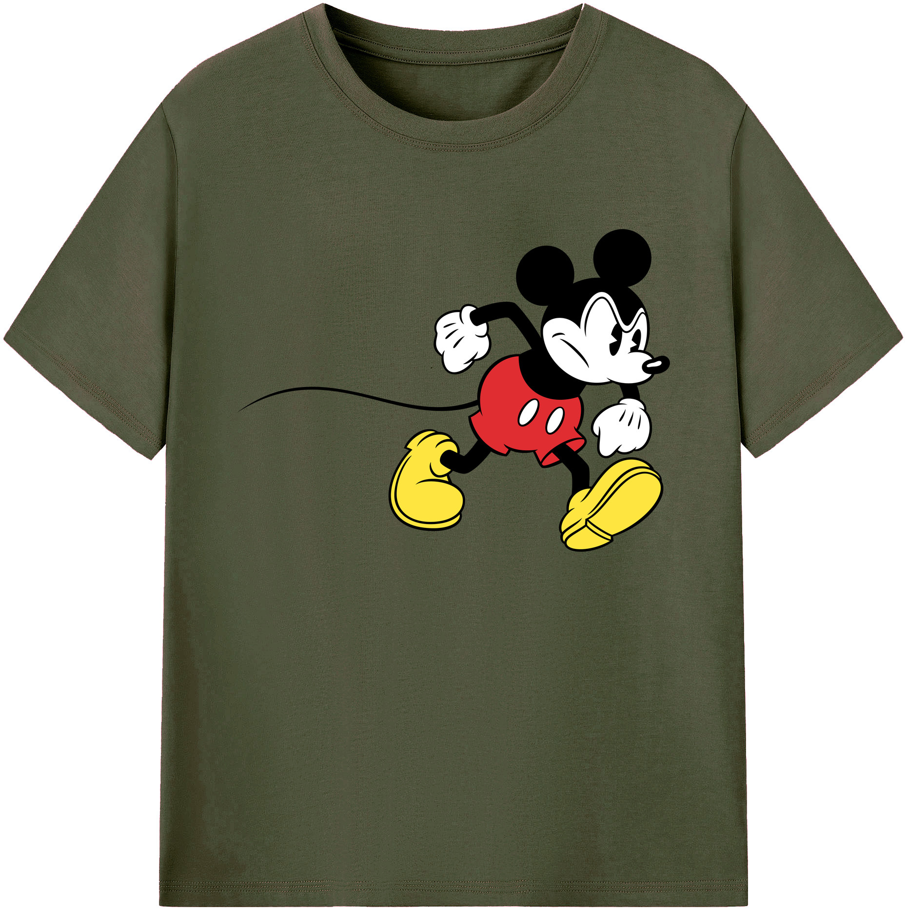 ミッキーマウス Mickey Mouse 綿100％ メンズ半袖Tシャツ｜肌触りやわらか＆通気性
